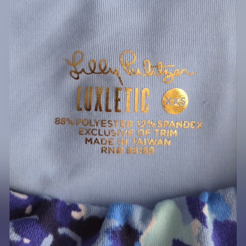 Lilly Pulitzer Blue Floral High-Rise Leggings - Picture 10 of 11